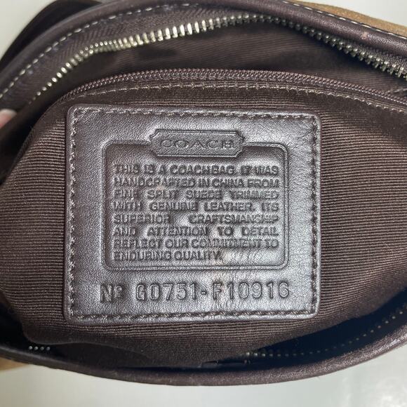 Y2K Coach Brown Suede Hobo Shoulder Bag F10916 - Picture 12 of 12